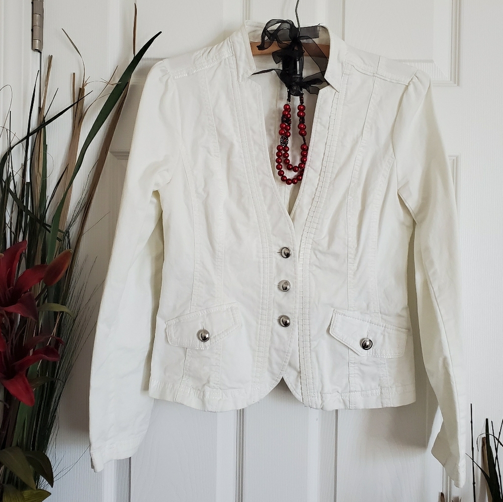 WHBM White Casual Jacket